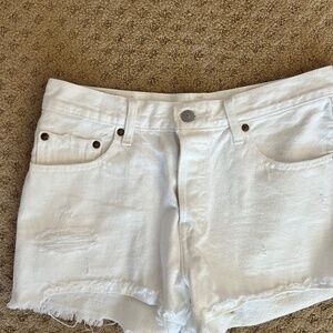 White denim shorts
